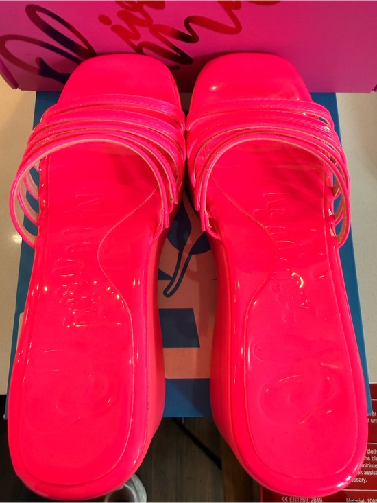 Olivia Miller Shoes - New Women’s Olivia Miller Neon Pink Multi-Strap Slide Sandals